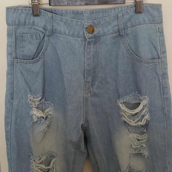 CHOIES Light Blue High Waisted Distressed Jeans - Picture 3 of 13